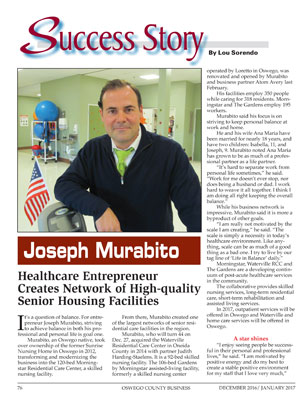 Oswego County Business Magazine - Article on Joe Murabito, Life In Balance